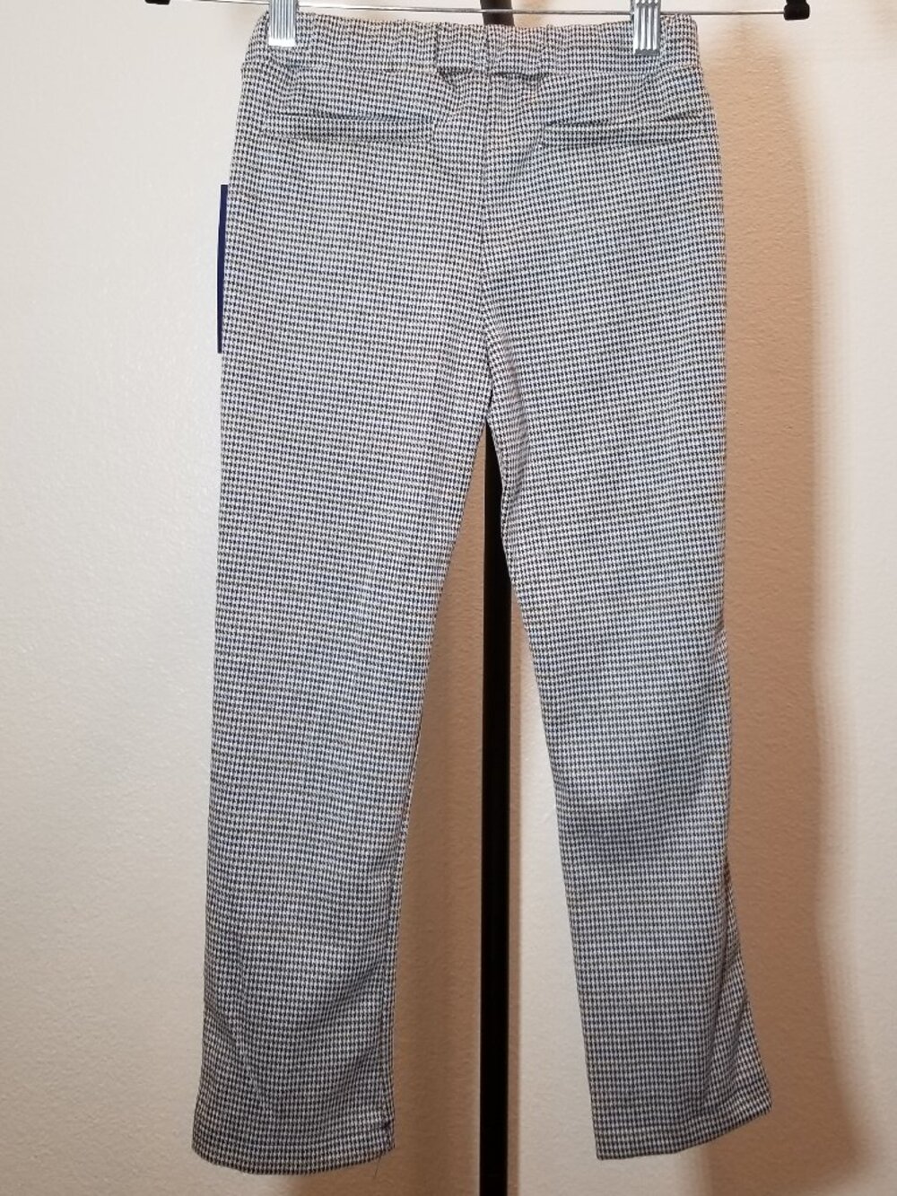 Tahari Boys Dress Pants Size 6 Brown Houndstooth Pull On Stretch Preppy City NWT - Picture 2 of 7